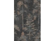 Šedo-černá vliesová tapeta na zeď, les, stromy, 121424, New Eden, Graham&Brown Premium