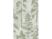 Šedo-zelená vliesová tapeta na zeď, les, stromy, 121422, New Eden, Graham&Brown Premium