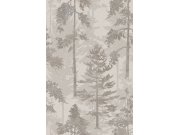 Šedo-hnědá vliesová tapeta na zeď, les, stromy, 121421, New Eden, Graham&Brown Premium