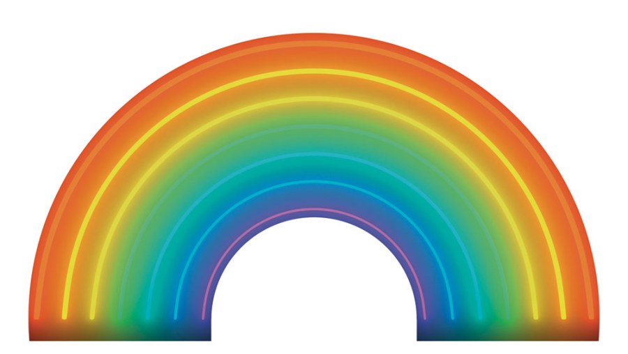 Předklížená dekorace Neonová duha GVC24312, 100 x 55 cm, Good Vibes, Decoprint - Papírové tapety