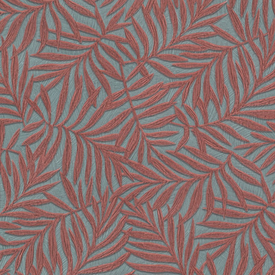 Modrá vliesová tapeta na zeď s vinylovým povrchem, Listy 31809, Textilia, Limonta Modrá vliesová tapeta na zeď s vinylovým povrchem, Listy 31809, Textilia, Limonta