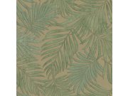 Luxusní zelená vliesová tapeta s listy, 07510, Makalle II, Limonta