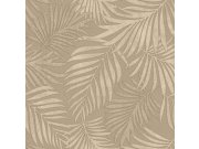 Luxusní hnědo-béžová vliesová tapeta s listy, 07506, Makalle II,Limonta