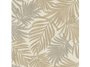 Luxusní béžová vliesová tapeta s listy, 07505, Makalle II, Limonta