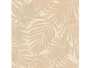 Luxusní krémovo-růžová vliesová tapeta s listy, 07504, Makalle II, Limonta