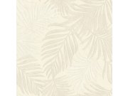 Luxusní krémová vliesová tapeta s listy, 07501, Makalle II,Limonta