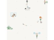 Krémová dětská vliesová tapeta na zeď, zvířátka, cirkus, 7000-2, Noa, ICH Wallcoverings
