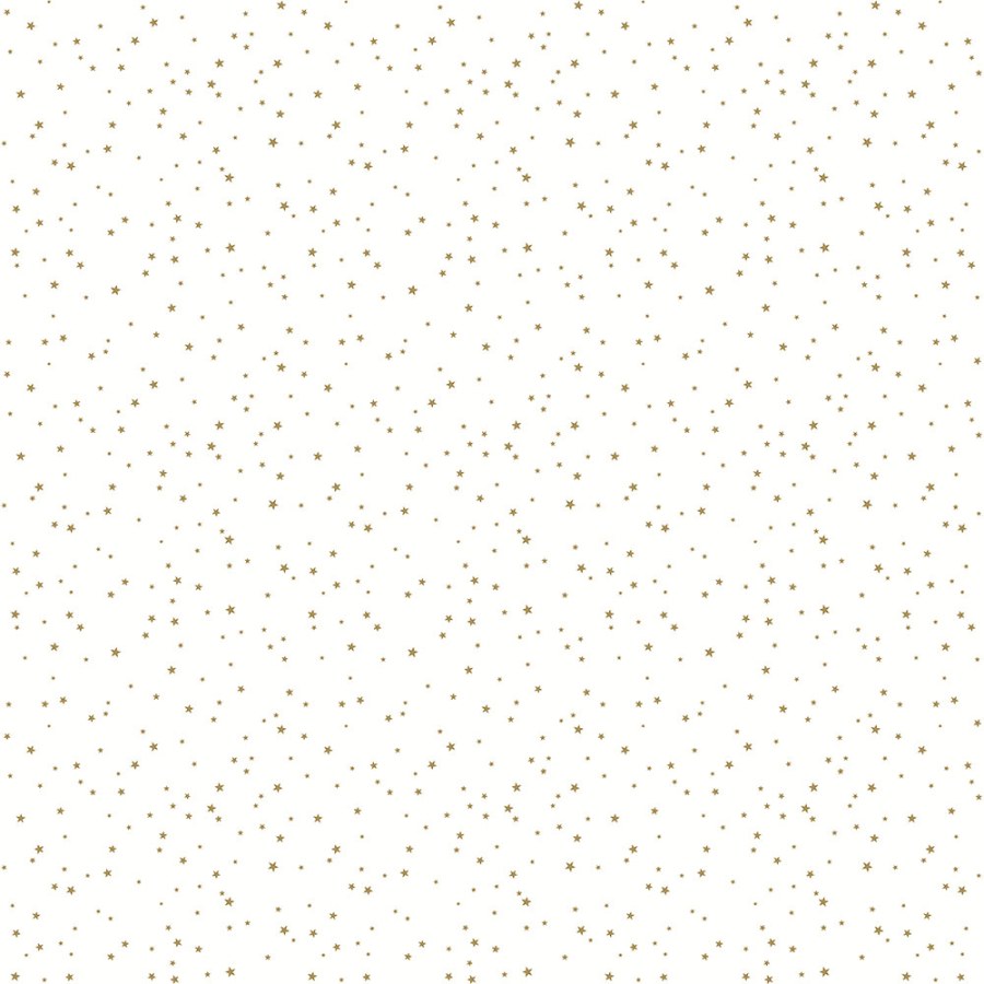 Bílá dětská vliesová tapeta se zlatými hvězdičkami, 7005-2, Noa, ICH Wallcoverings - Vliesové tapety