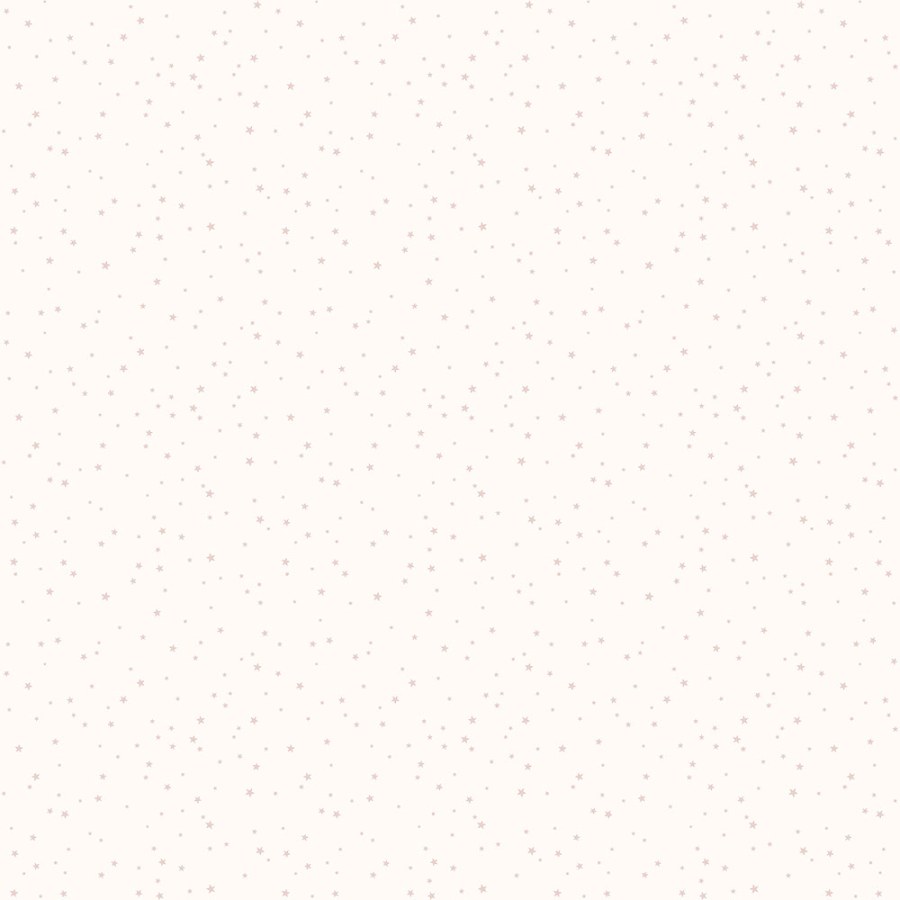 Bílá dětská vliesová tapeta s růžovými hvězdičkami, 7005-3, Noa, ICH Wallcoverings - Vliesové tapety