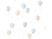 Dětská vliesová tapeta s balonky a hvězdičkami, 970-3, Mika, ICH Wallcoverings