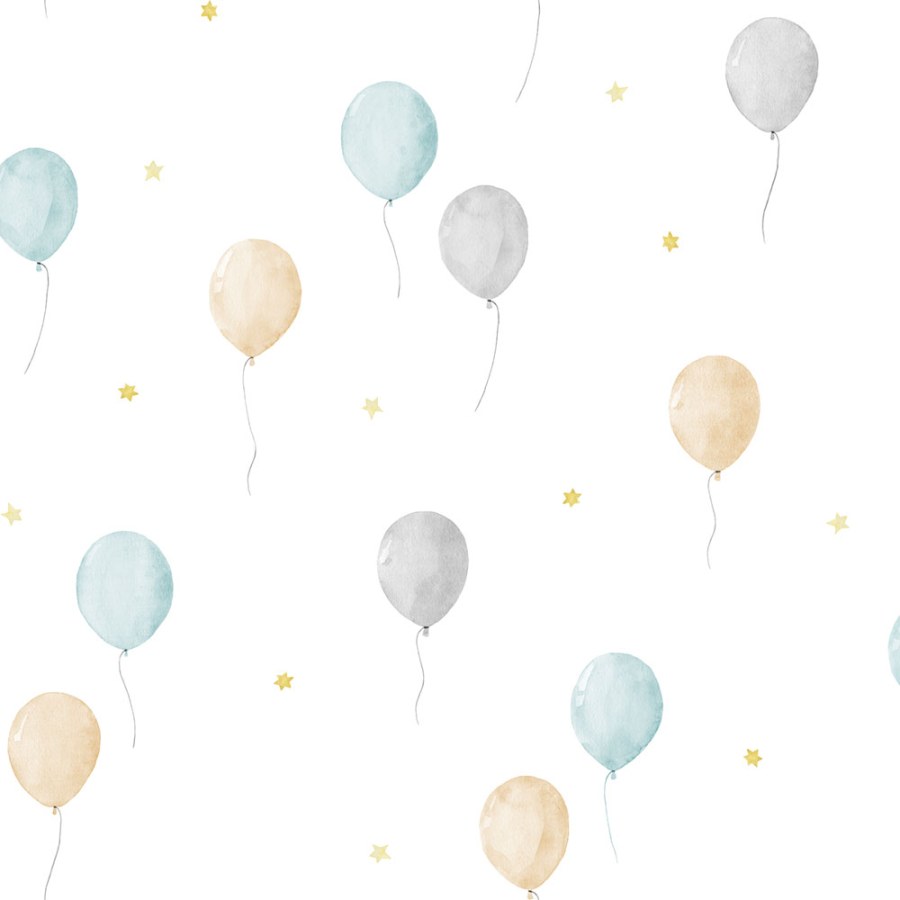 Dětská vliesová tapeta s balonky a hvězdičkami, 970-3, Mika, ICH Wallcoverings - Vliesové tapety
