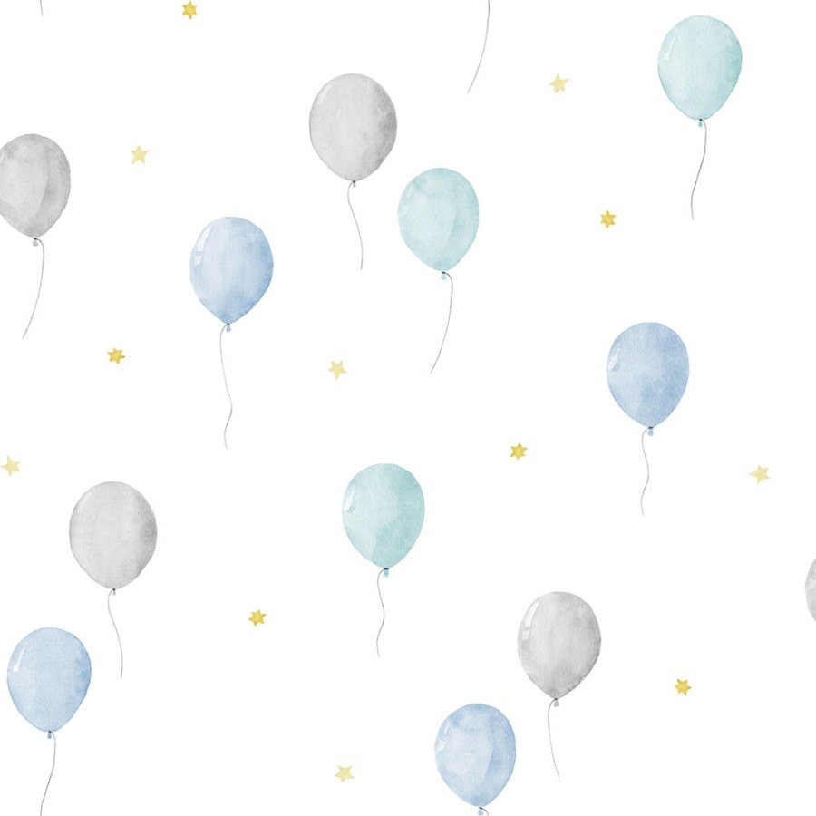 Dětská vliesová tapeta s balonky a hvězdičkami, 970-2, Mika, ICH Wallcoverings - Vliesové tapety