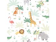 Tapety Yara Tapety dle materiálu Vliesové tapety - Dětská vliesová tapeta se zvířátky z džungle, 974-3, Mika, ICH Wallcoverings Dětská vliesová tapeta se zvířátky z džungle, 974-3, Mika, ICH Wallcoverings