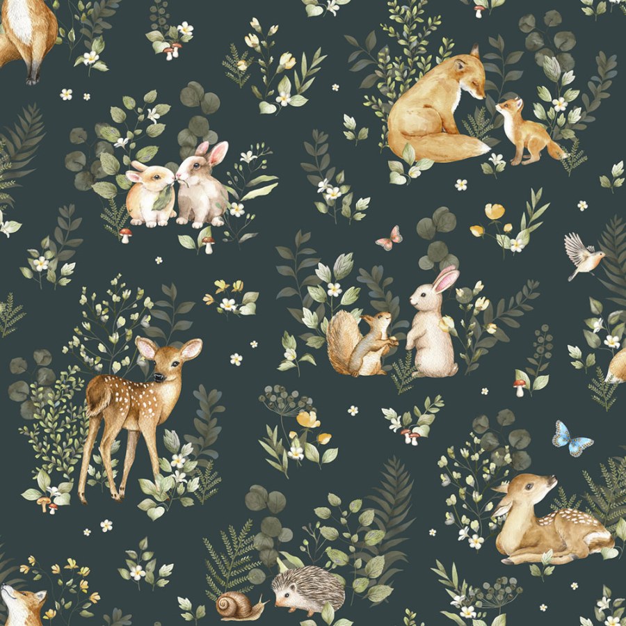 Zelená dětská vliesová tapeta se zvířátky, 972-3, Mika, ICH Wallcoverings Zelená dětská vliesová tapeta se zvířátky, 972-3, Mika, ICH Wallcoverings