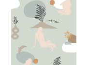 Zelená vliesová tapeta na zeď, ženy na pláži 6503-3, Batabasta, ICH Wallcoverings