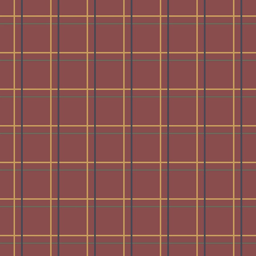 Červená geometrická vliesová tapeta, tartan 6505-4, Batabasta, ICH Wallcoverings - Vliesové tapety