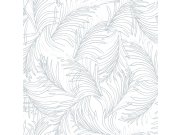 Bílo-modrá vliesová tapeta na zeď, palmové listy 6507-1, Batabasta, Mika, ICH Wallcoverings