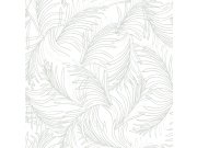 Bílo-zelená vliesová tapeta na zeď, palmové listy 6507-3, Batabasta,Mika, ICH Wallcoverings