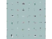 Modrá vliesová tapeta s palmami, pantery 6510-1, 106x300cm, Batabasta, ICH Wallcoverings