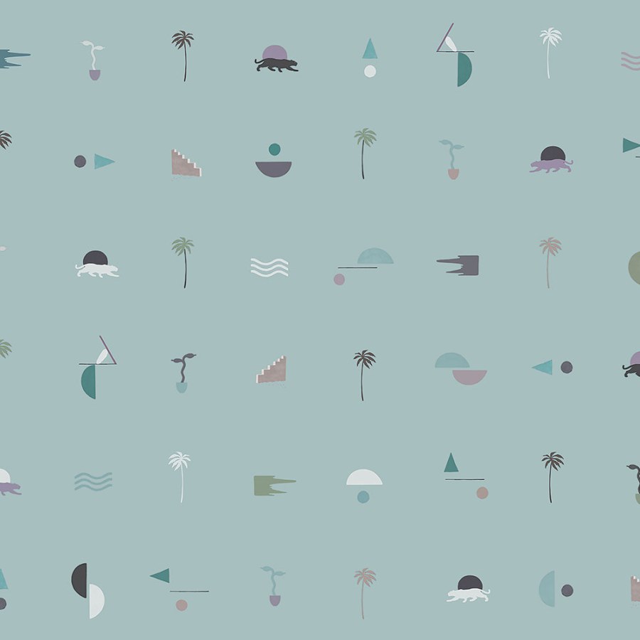 Tapety Yara - Tapety dle materiálu - Vliesové tapety - Modrá vliesová tapeta s palmami, pantery 6510-1, 106x300cm, Batabasta, ICH Wallcoverings Modrá vliesová tapeta s palmami, pantery 6510-1, 106x300cm, Batabasta, ICH Wallcoverings - Vliesové tapety