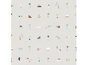 Šedá vliesová tapeta s palmami, pantery 6510-2, 106x300cm, Batabasta, ICH Wallcoverings