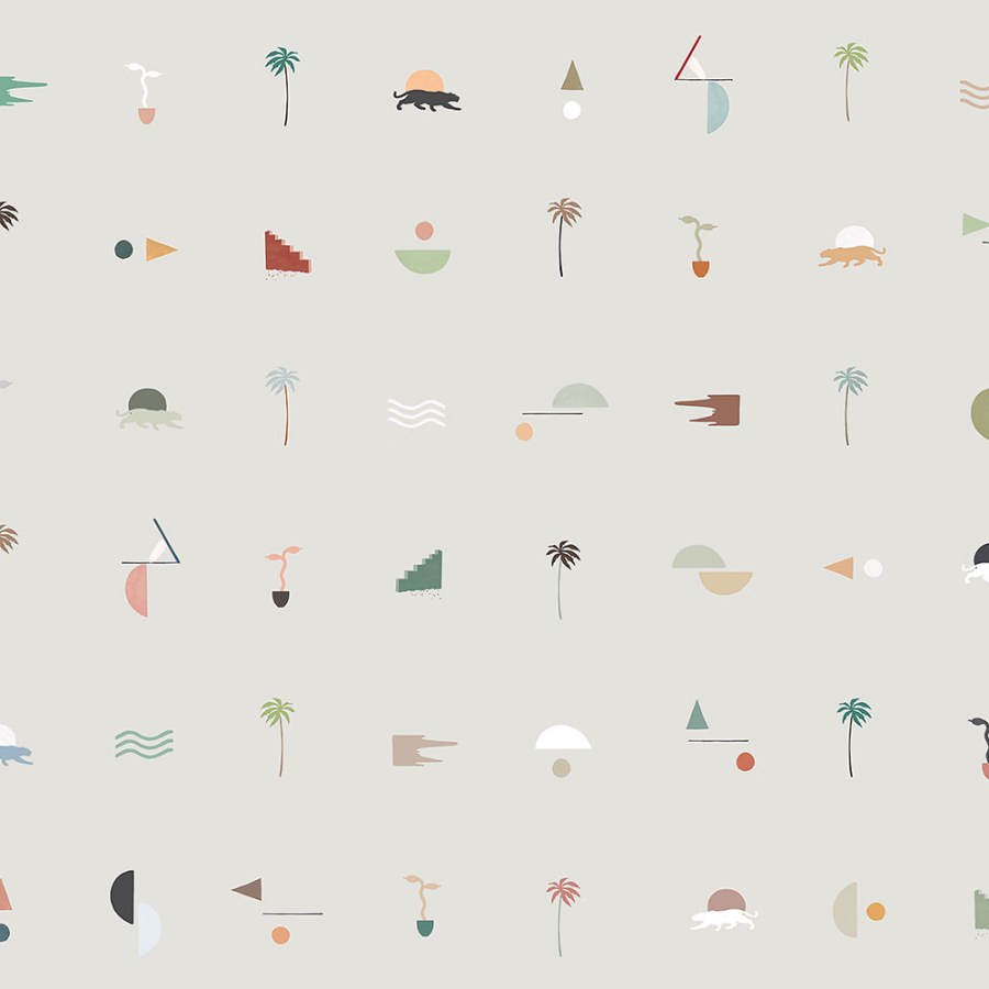 Šedá vliesová tapeta s palmami, pantery 6510-2, 106x300cm, Batabasta, ICH Wallcoverings - Vliesové tapety