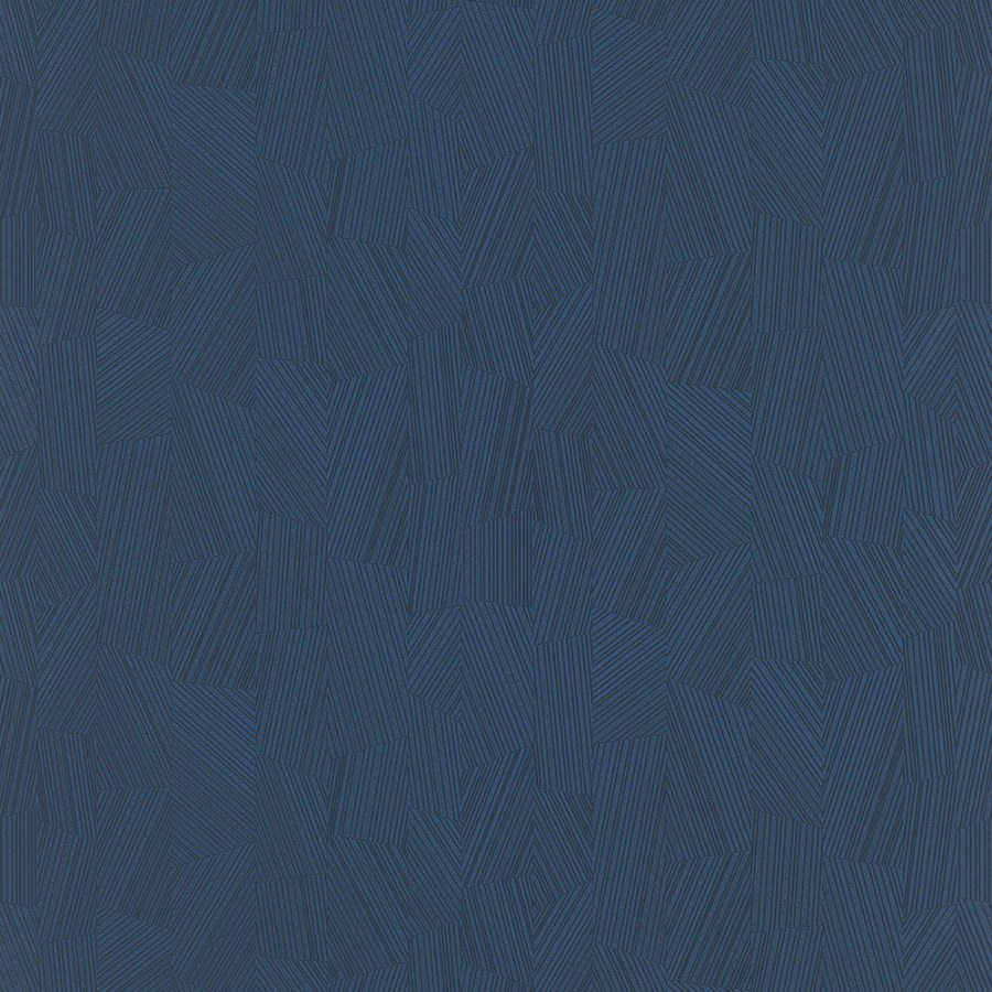 Geometrická tmavě modrá vliesová tapeta s metalickými odlesky MU3008 Muse, Grandeco - Vliesové tapety