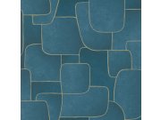 Geometrická modrá vliesová tapeta na zeď MU3106 Muse, Grandeco