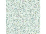 Zelená vliesová dětská tapeta na zeď - kytičky, zajíčci JS3102, Jack´N Rose 2024 , Grandeco