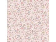 Růžová vliesová dětská tapeta na zeď - kytičky, zajíčci JS3105, Jack´N Rose 2024 , Grandeco