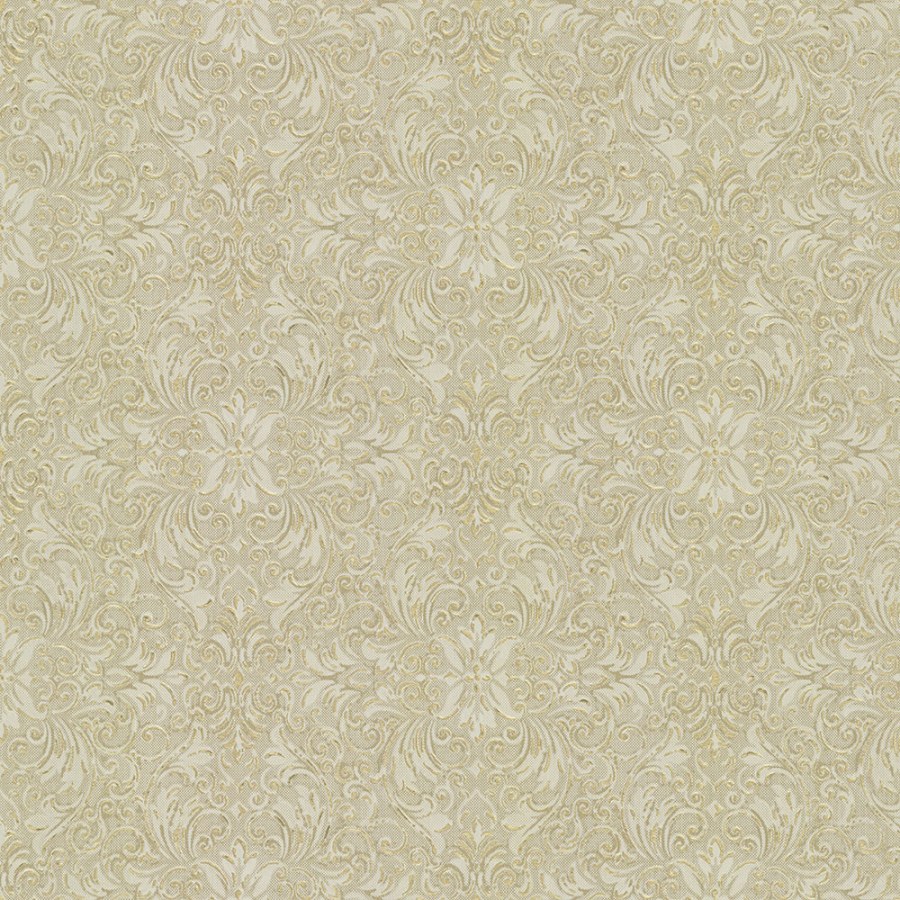 Luxusní béžová tapeta se zlatým květinovým ornamentem 73013, Ambrosia, Emiliana Parati - Tapety na zeď