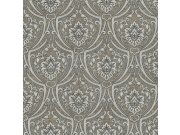 Luxusní béžová tapeta se stříbrným a černým ornamentem 73031, Ambrosia, Emiliana Parati