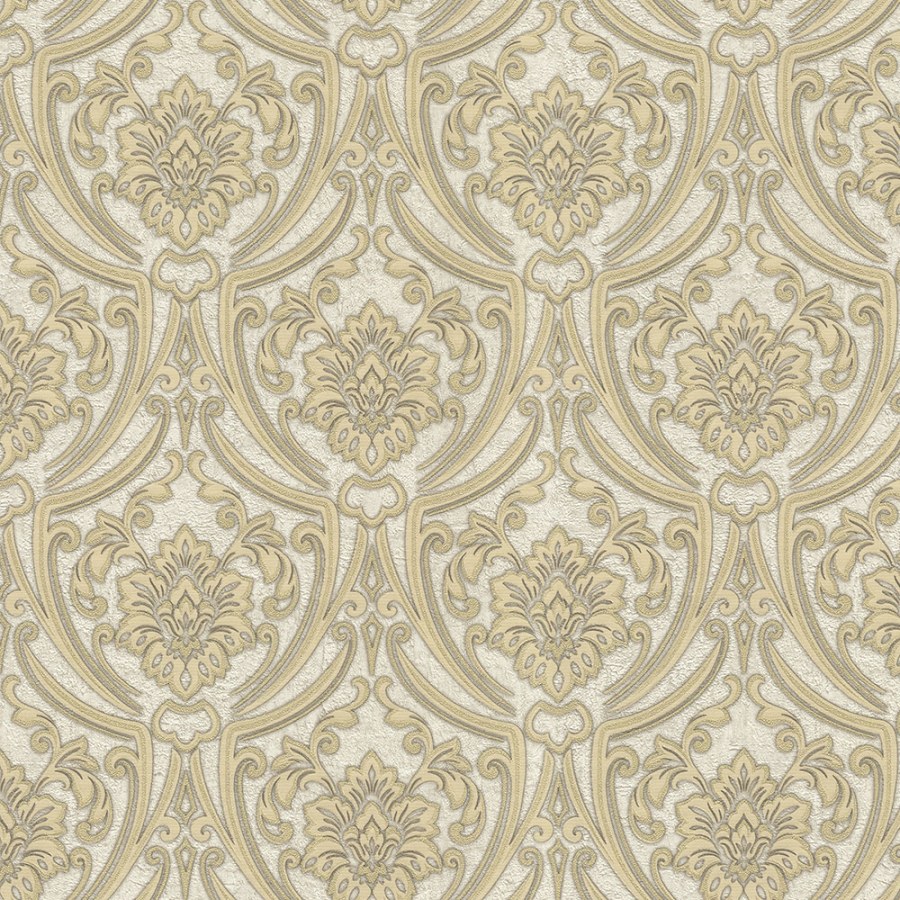 Luxusní béžová tapeta s krémovým a zlatým ornamentem 73034, Ambrosia, Emiliana Parati - Tapety na zeď