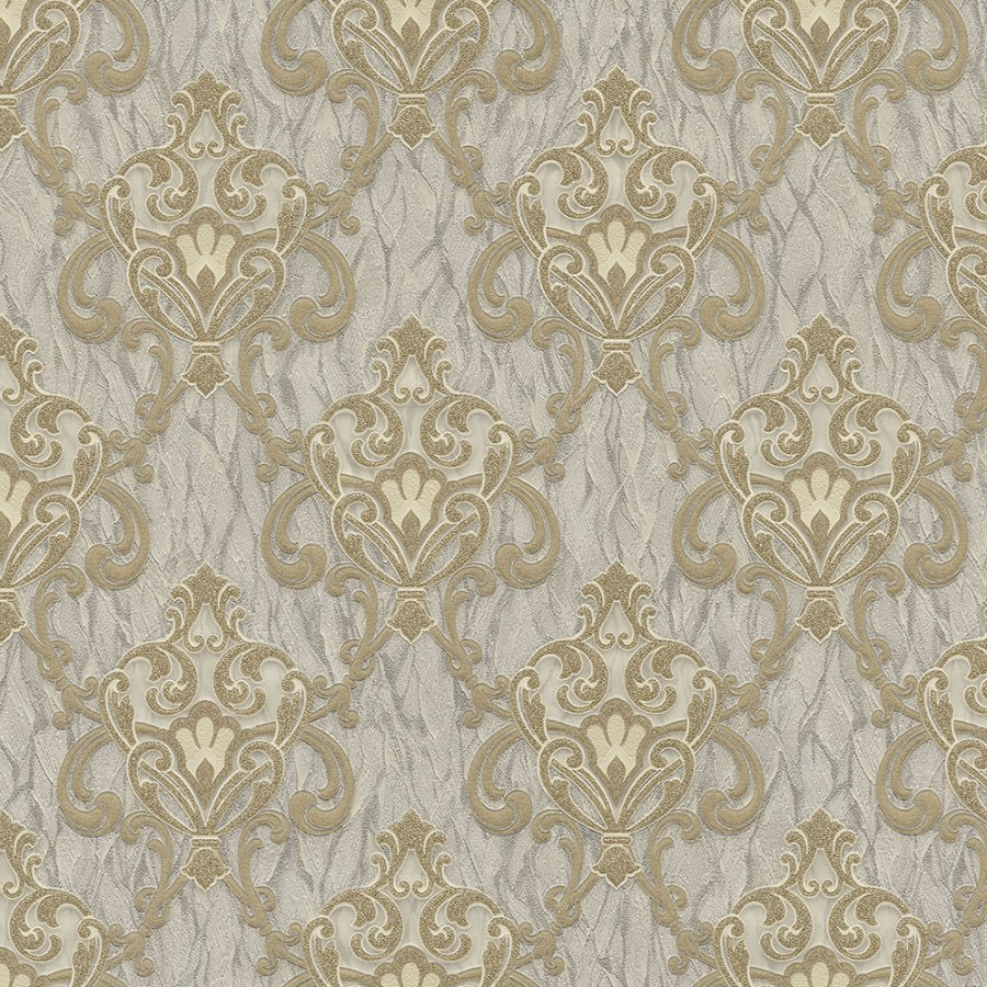 Luxusní ornamentální zlatostříbrná tapeta na zeď 73057, Ambrosia, Emiliana Parati - Tapety na zeď