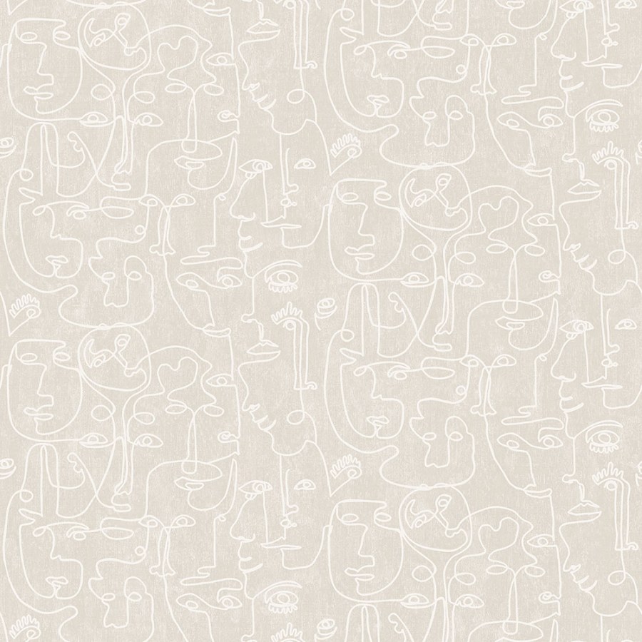 Vliesová grafická tapeta na zeď šedá - tváře, obličeje M41207, 241207, Arty, Vavex