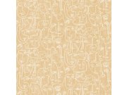 Vliesová grafická hnědo-béžová tapeta - tváře, obličeje M41212, 241212, Arty, Premium Selection, Vavex