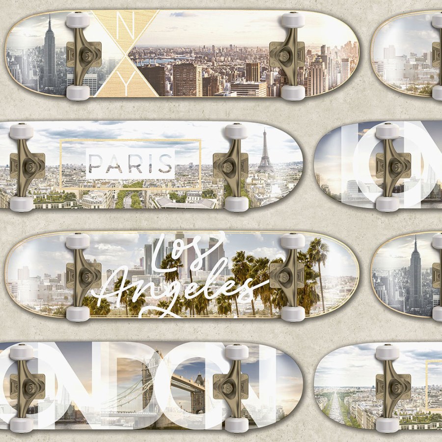 Tapety Yara - Tapety dle materiálu - Vliesové tapety - Vliesová tapeta pro teenagery, skateboardy M50697D, Loft, Ugépa Vliesová tapeta pro teenagery, skateboardy M50697D, Loft, Ugépa - Vliesové tapety