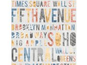 Vliesová šedá omyvatelná tapeta - nápisy - M50819, Loft, Ugépa