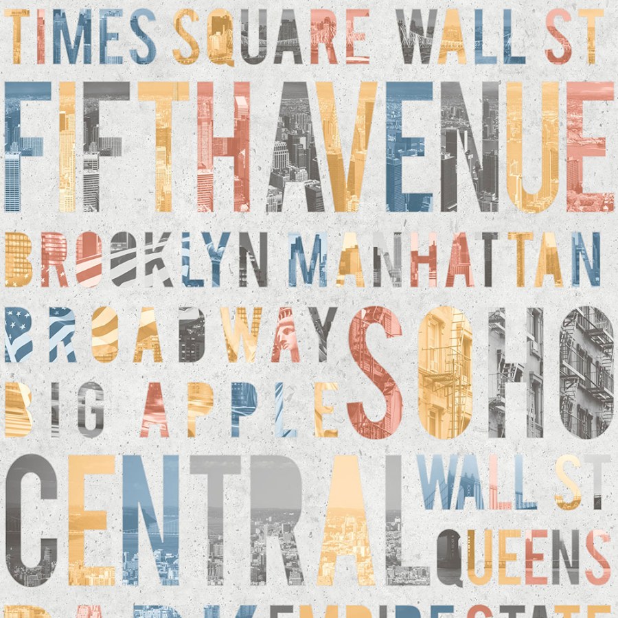 Vliesová šedá omyvatelná tapeta - nápisy - M50819, Loft, Ugépa - Vliesové tapety