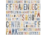 Vliesová šedá omyvatelná tapeta - nápisy - M50889D, Loft, Ugépa