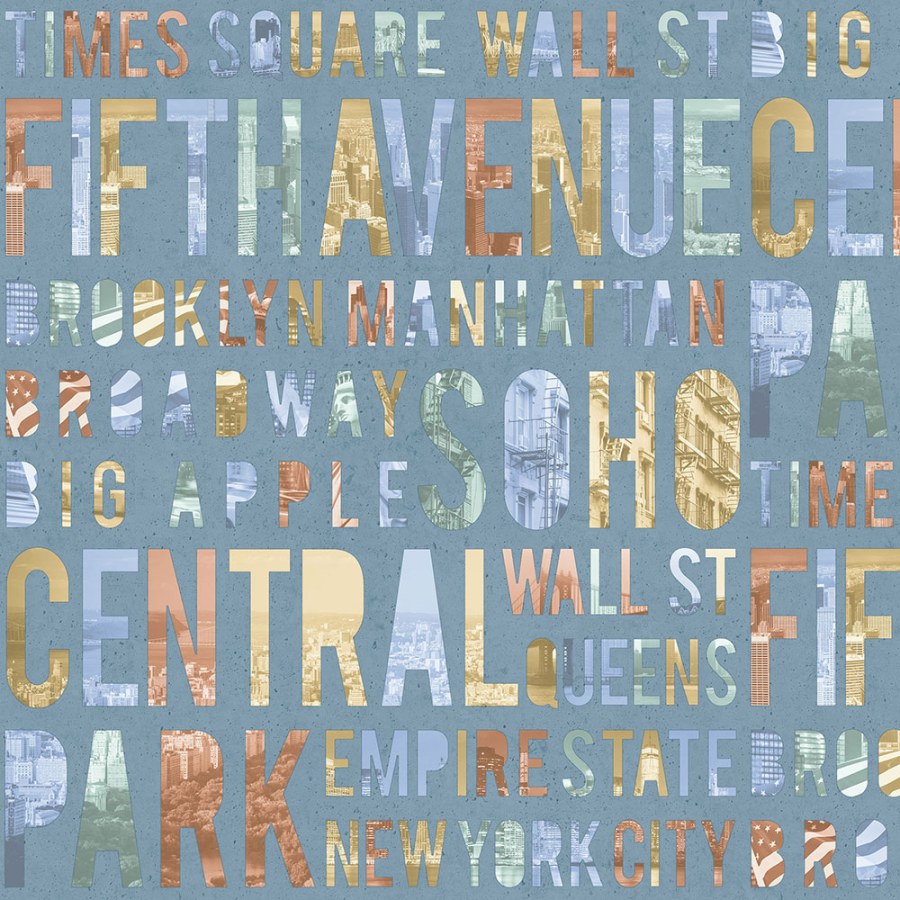 Vliesová tyrkysová omyvatelná tapeta - nápisy - M50894D, Loft, Ugépa - Vliesové tapety