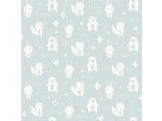 Vliesová mentolově zelená tapeta pro nejmenší děti - lesní zvířátka- L91304, My Kingdom, Ugépa