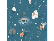 Vliesová dětská modrá tapeta se zvířátky - L31311, My Kingdom, Ugépa