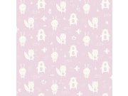 Vliesová růžová tapeta pro nejmenší děti - lesní zvířátka- L91303, My Kingdom, Ugépa