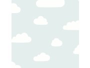 Vliesová dětská mentolová tapeta s mráčky - A61804, My Kingdom, Ugépa