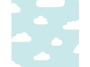 Vliesová dětská tyrkysová tapeta s mráčky - A61821, My Kingdom, Ugépa