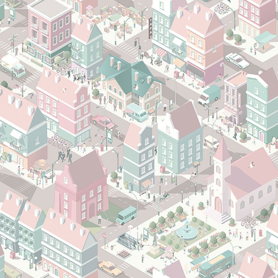 Dětská vliesová tapeta na zeď - Město - L97603, My Kingdom, Ugépa - Vliesové tapety