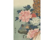 Vliesová obrazová tapeta s pávem a pivoňkami - 357233, 200 x 300 cm, Natural Fabrics, Origin