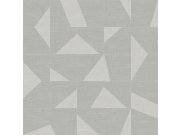 Vliesová šedá geometrická tapeta s látkovou texturou 347754, Natural Fabrics, Origin