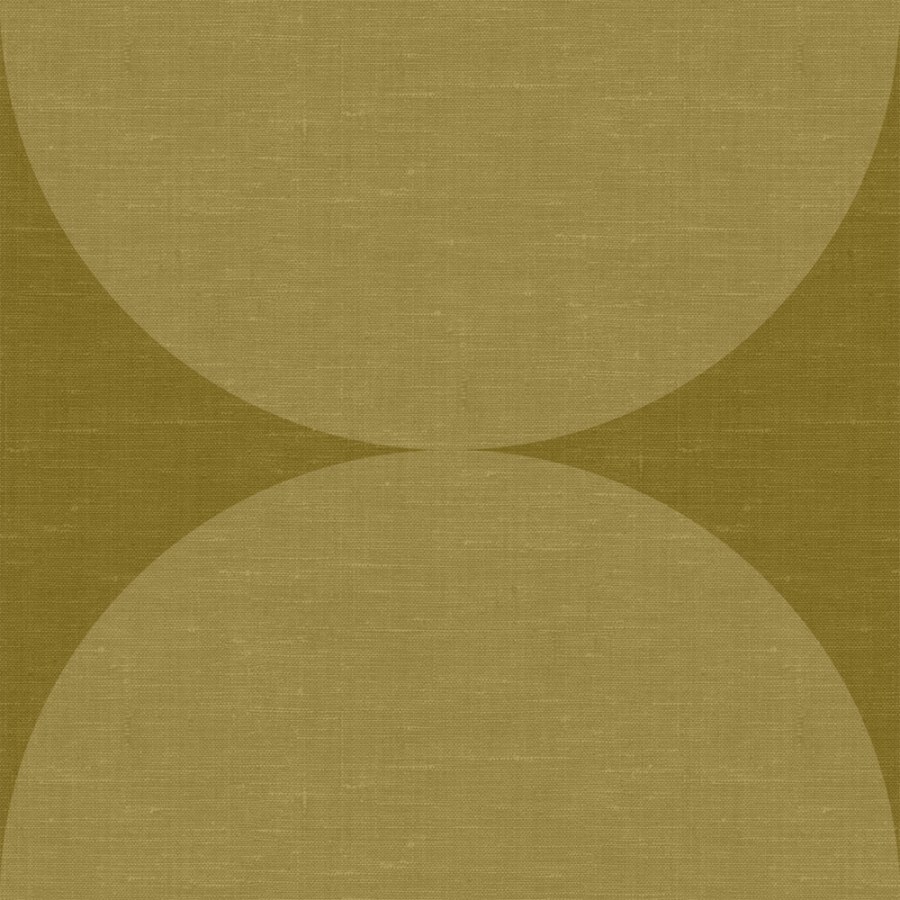 Vliesová okrová geometrická tapeta - polokoule - 357226, Natural Fabrics, Origin - Tapety na zeď